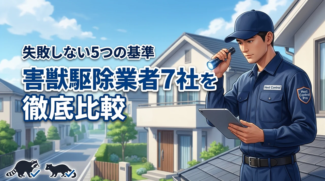 害獣駆除業者のおすすめ7社を徹底比較！料金と保証で選ぶ失敗しない5つの基準を詳しく解説！