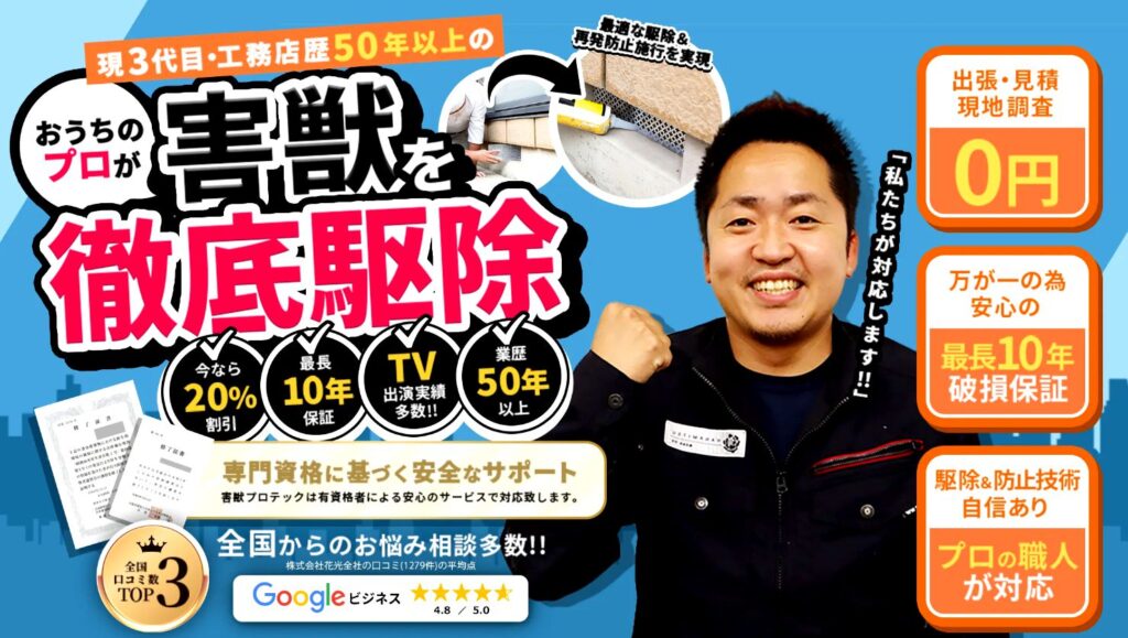 害獣対策工事・害獣駆除専門「害獣プロテック」公式サイト
