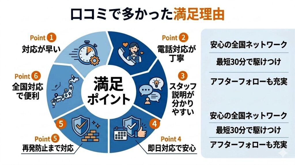 害獣駆除110番の口コミで多かった満足理由