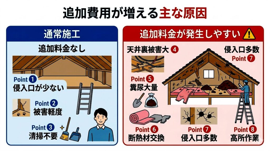追加費用が増える主な原因